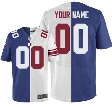 Nike New York Giants Customized Royal Blue White Mens Stitched Elite Split NFL Jersey