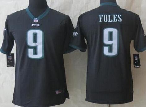 Kids Nike Philadelphia Eagles #9 Nick Foles Black NFL Jerseys