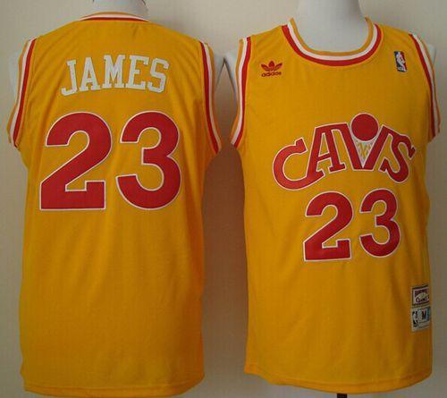 Cleveland Cavaliers #23 LeBron James Yellow CAVS Throwback Stitched NBA Jersey