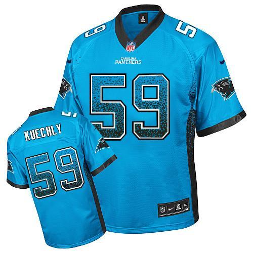 Youth Nike Carolina Panthers 59 Luke Kuechly Blue Drift Fashion NFL Jerseys