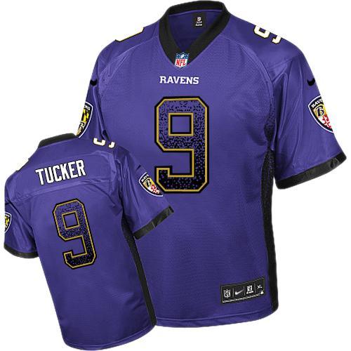Youth Nike Baltimore Ravens 9 Justin Tucker Purple Drift Fashion NFL Jerseys