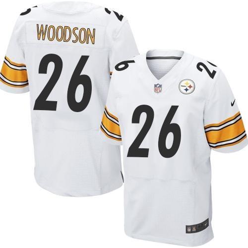 Nike Pittsburgh Steelers 26 Rod Woodson White Stitched NFL Elite Jersey
