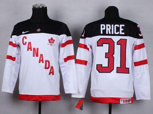 Youth Team Canada #31 Carey Price White 100th Anniversary Stitched NHL Jersey