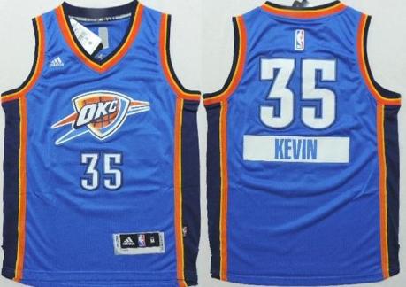 Youth Oklahoma City Thunder #35 Kevin Durant Blue 2014-15 Christmas Day Stitched NBA Jersey