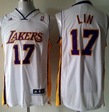 Youth Los Angeles Lakers #17 Jeremy Lin White Revolution 30 Stitched NBA Jersey