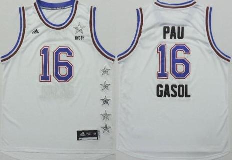 2015 NBA All-Star Eastern Conference Chicago Bulls #16 Pau Gasol White Stitched NBA Jersey