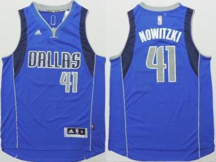 Dallas Mavericks 41 Dirk Nowitzki Sky Blue Stitched Revolution 30 NBA Jersey 2015 New Style