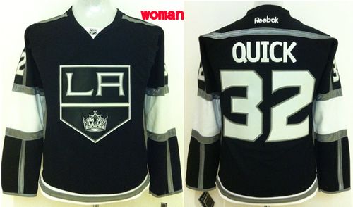 Women's Los Angeles Kings #32 Jonathan Quick Black Home Stitched NHL Jersey