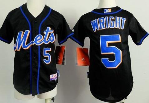 Youth New York Mets #5 David Wright Black Cool Base Stitched Baseball Jersey