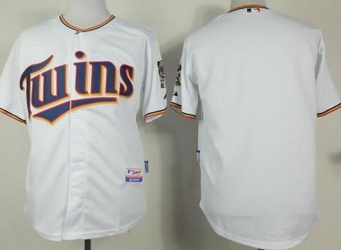 Minnesota Twins Blank White Home Cool Base Stitched Baseball Jersey