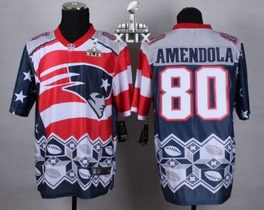 Nike New England Patriots #80 Danny Amendola Navy Blue Super Bowl XLIX Men's Stitched NFL Elite Noble Fashion Jersey