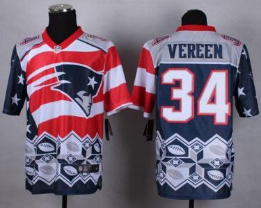 Nike New England Patriots #34 Shane Vereen Navy Blue Men's Stitched NFL Elite Noble Fashion Jersey