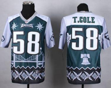 Nike Philadelphia Eagles #58 Trent Cole Midnight Green Men's Stitched NFL Elite Noble Fashion Jersey