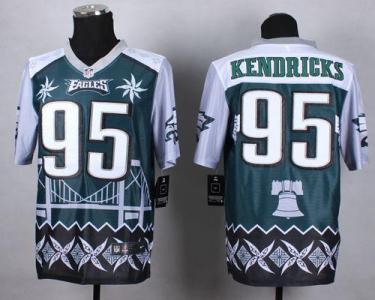 Nike Philadelphia Eagles #95 Mychal Kendricks Midnight Green Men's Stitched NFL Elite Noble Fashion Jersey
