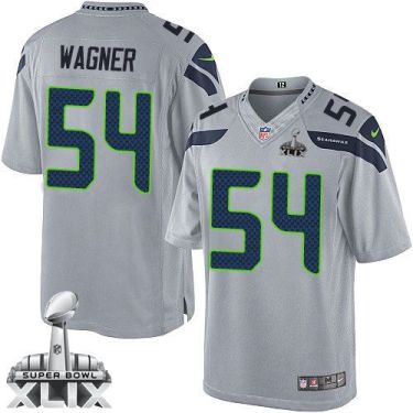 Nike Seattle Seahawks #54 Bobby Wagner Grey Alternate Super Bowl XLIX Men's Stitched NFL Limited Jersey