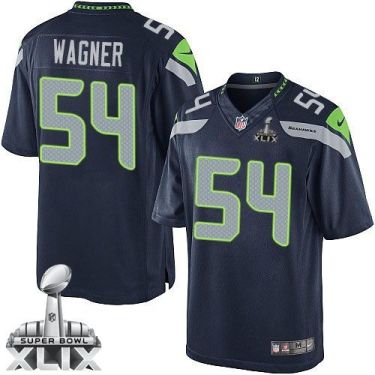 Nike Seattle Seahawks #54 Bobby Wagner Steel Blue Team Color Super Bowl XLIX Men's Stitched NFL Limited Jersey