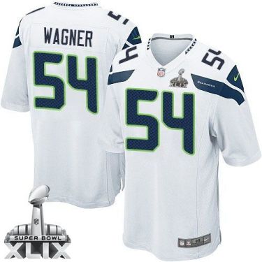 Nike Seattle Seahawks #54 Bobby Wagner White Super Bowl XLIX Men's Stitched NFL Game Jersey