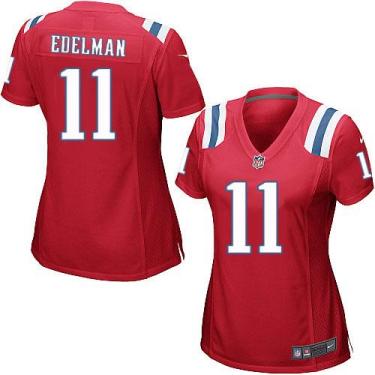 Women's Nike New England Patriots #11 Julian Edelman Red Alternate Stitched NFL Jersey