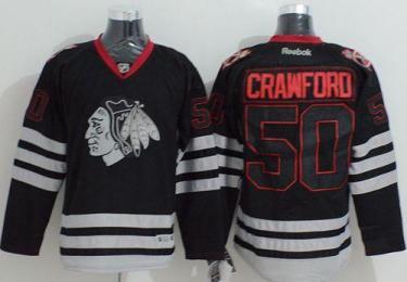 Chicago Blackhawks #50 Corey Crawford Black Ice Stitched NHL Jersey