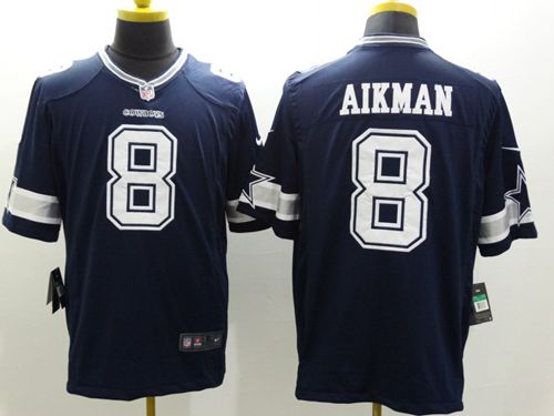 Nike Dallas Cowboys #8 Troy Aikman Navy Blue Team Color Men's Stitched NFL Limited Jersey
