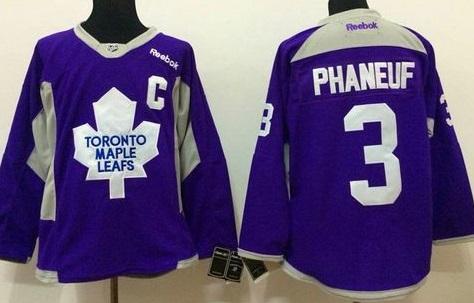 Toronto Maple Leafs #3 Dion Phaneuf Purple Hockey Fights Cancer Stitched NHL Jersey