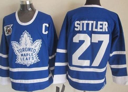 Toronto Maple Leafs #27 Darryl Sittler Blue 75th CCM Throwback Stitched NHL Jersey
