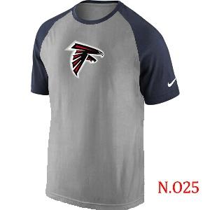 Mens Atlanta Falcons Ash Tri Big Play Raglan T-Shirt Grey- Navy