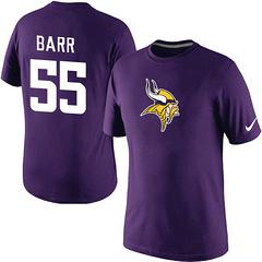Mens Minnesota Vikings #55 BARR Mens Player Name & Number T-Shirt ?C Purple