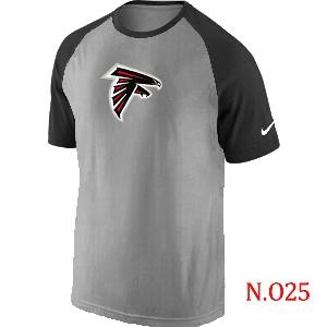 Mens Atlanta Falcons Ash Tri Big Play Raglan T-Shirt Grey- Black