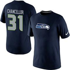 Mens Seattle Seahawks #31 Kam Chancellor Mens College Navy Super Bowl XLIX Player Name & Number T-Shirt