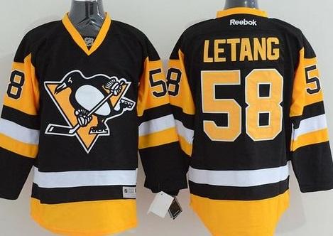 Pittsburgh Penguins #58 Kris Letang Black Alternate Stitched NHL Jersey