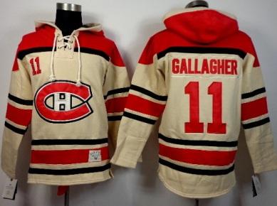 Montreal Canadiens #11 Brendan Gallagher Cream Sawyer Hooded Sweatshirt Stitched NHL Jersey