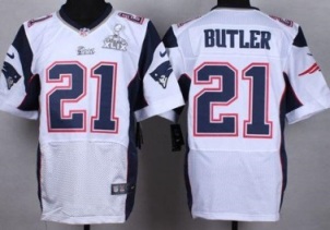 Nike New England Patriots #21 Malcolm Butler White Super Bowl XLIX Men's Stitched NFL Elite Jersey