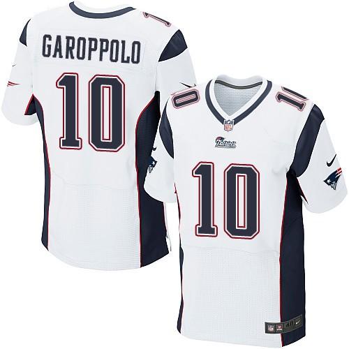 Nike New England Patriots #10 Jimmy Garoppolo White Men's Stitched NFL Elite Jersey