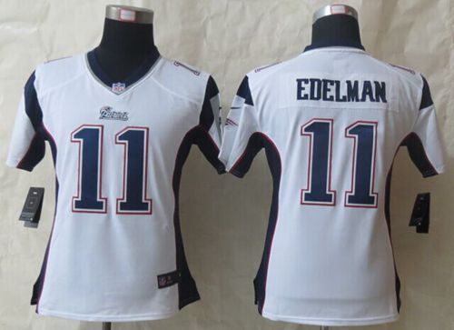 Women's Nike New England Patriots #11 Julian Edelman White Stitched NFL Jersey