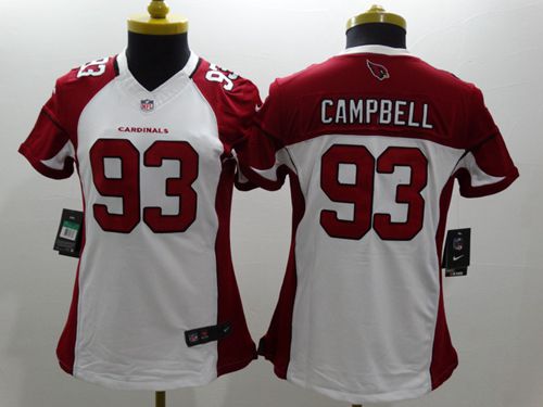 Women's Nike Arizona Cardinals #93 Calais Campbell White Stitched NFL Limited Jersey