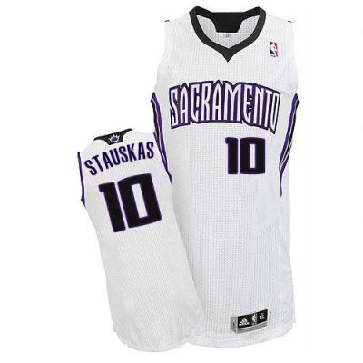 Sacramento Kings #10 Nik Stauskas White Revolution 30 Stitched NBA Jersey