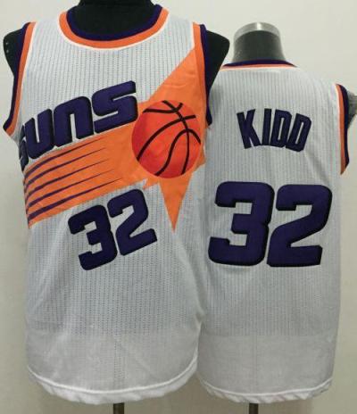 Phoenix Suns #32 Jason Kidd White Throwback Stitched NBA Jersey