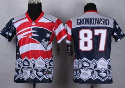 Youth Nike Patriots #87 Rob Gronkowski Navy Blue Stitched NFL Elite Noble Fashion Jersey