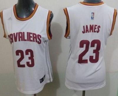 Women's Cleveland Cavaliers #23 LeBron James White Home Stitched NBA Jersey