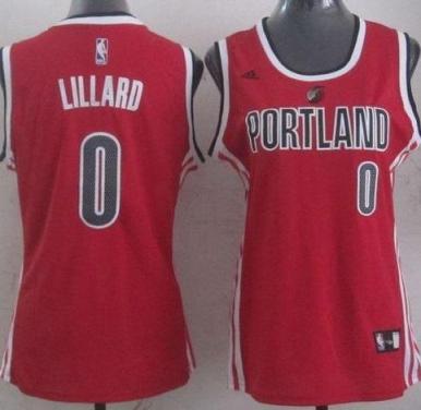 Women's Portland Trail Blazers #0 Damian Lillard Red Alternative Stitched NBA Jersey