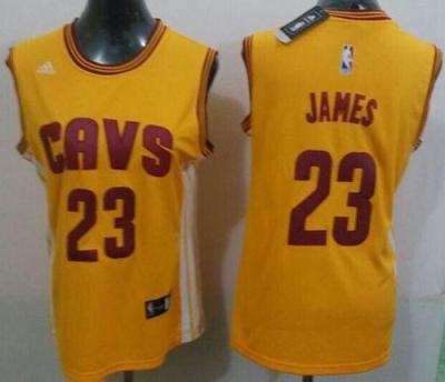 Women's Cleveland Cavaliers #23 LeBron James Gold Alternate Stitched NBA Jersey