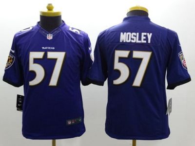 Youth Nike Ravens #57 C.J. Mosley Purple Team Color Stitched NFL New Limited Jersey