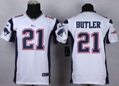 Youth Nike Patriots #21 Malcolm Butler White Stitched NFL Elite Jersey