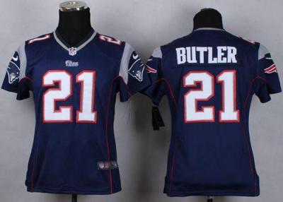 Youth Nike Patriots #21 Malcolm Butler Navy Blue Team Color Stitched NFL Elite Jersey