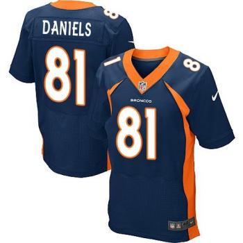 Nike Denver Broncos #81 Owen Daniels Navy Blue Alternate Men's Stitched NFL Elite Jersey