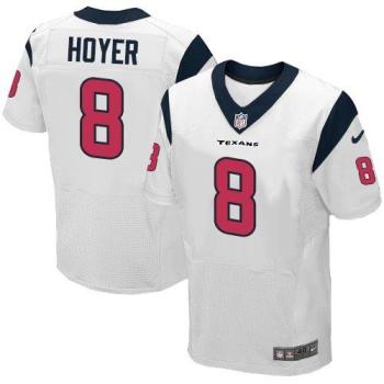 Nike Houston Texans #8 Brian Hoyer White Men's Stitched NFL Elite Jersey