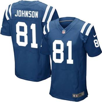 Nike Indianapolis Colts #81 Andre Johnson Royal Blue Team Color NFL Elite Jersey