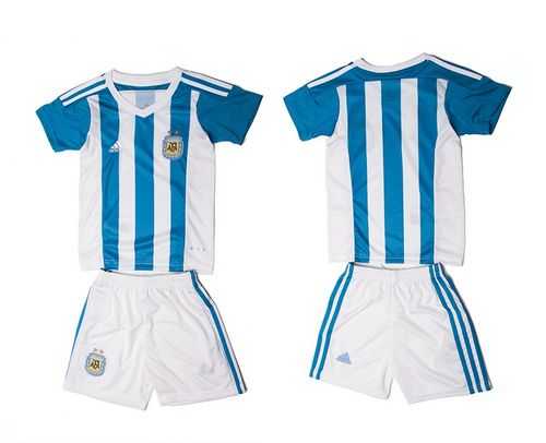 Argentina Blank Home Kid Soccer Country Jersey