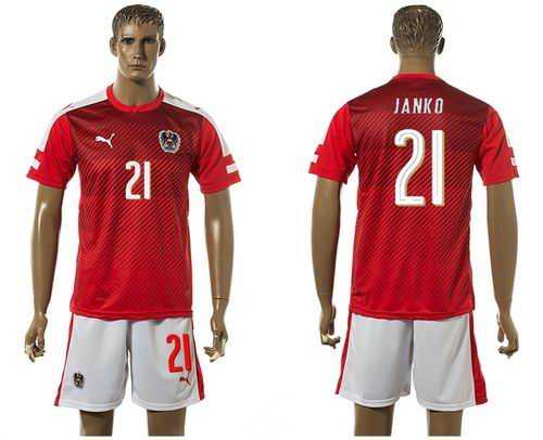 Austria #21 Janko Red Home Soccer Country Jersey